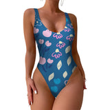 Bloom n Blue High-Cut One Piece Swimsuit