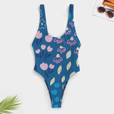 Bloom n Blue High-Cut One Piece Swimsuit