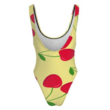 Lemon and Cherry High-Cut One Piece Swimsuit