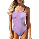 Glitter Flow Cut Out One Piece Swimsuit Women