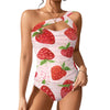 Strawberry Delight One-Shoulder Two Piece Swimsuit