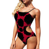 Red Crimson Cut Out One Piece Swimsuit Women