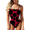 Red Crimson Cut Out One Piece Swimsuit Women