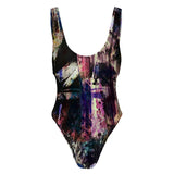 Dark Paint High-Cut One Piece Swimsuit Women