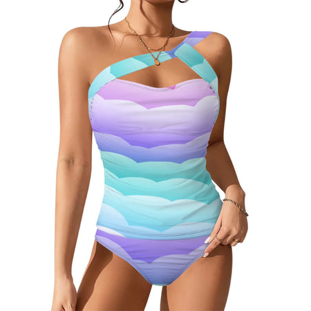 A touch of light Halter One Piece Swimsuit Women