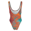 Liquid Marble High-Cut One Piece Swimsuit Women