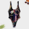 Dark Paint High-Cut One Piece Swimsuit Women