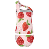 Strawberry Delight One-Shoulder Two Piece Swimsuit