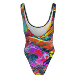 Colourful paint High-Cut One Piece Swimsuit Women