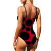 Red Crimson Cut Out One Piece Swimsuit Women