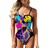 Funky Retro Cut Out One Piece Swimsuit Women