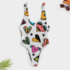 Hearts all over High-Cut One Piece Swimsuit